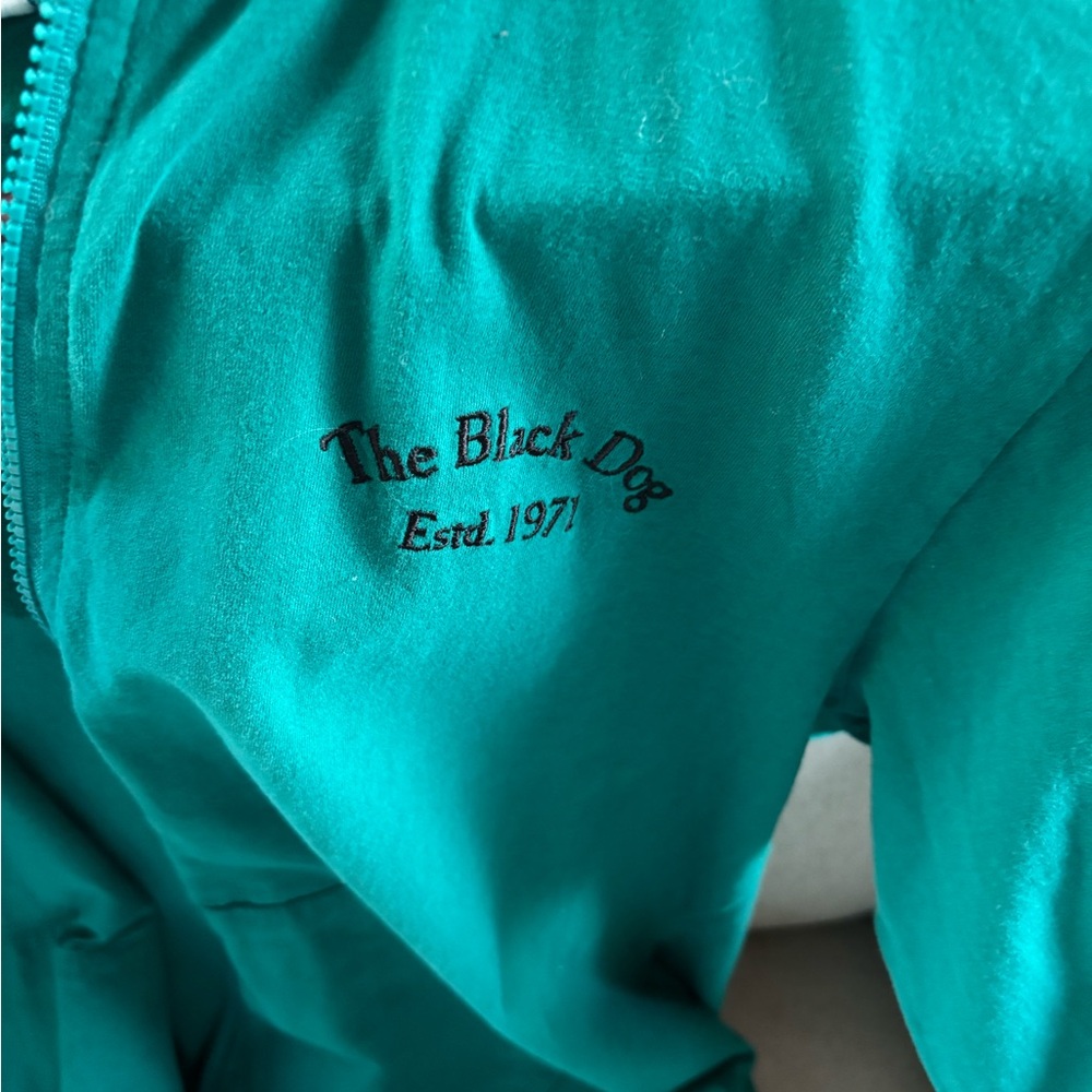 The Black Dog Turquoise Zip-Up long sleeve